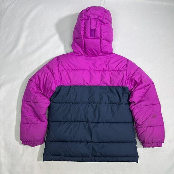 Columbia Puffer Jacket Unisex Youth S Purple Navy Polyester Winter Coat - Picture 5 of 8